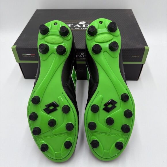 Lotto Stadio OG II FG Soccer Cleats - All Black, Spring Green | Men’s Size 6 - Picture 5 of 6
